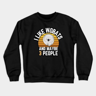 I like Wombats and maybe 3 people: Sunset Retro Vintage Crewneck Sweatshirt